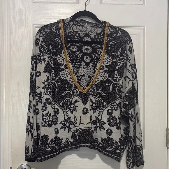 Free People Monochrome Patterned Sweater - Picture 1 of 6